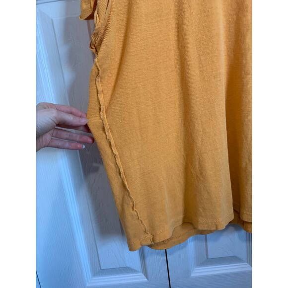 Free People We the Free Orange Oversized Slub Tee XS - Picture 3 of 7
